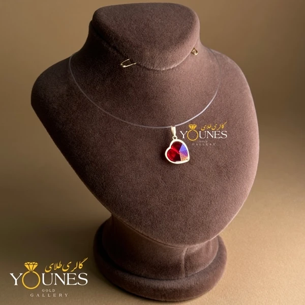 آویز طلا سواروسکی قلبی قرمز